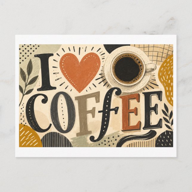 I [Heart] Coffee Postcard (Front)