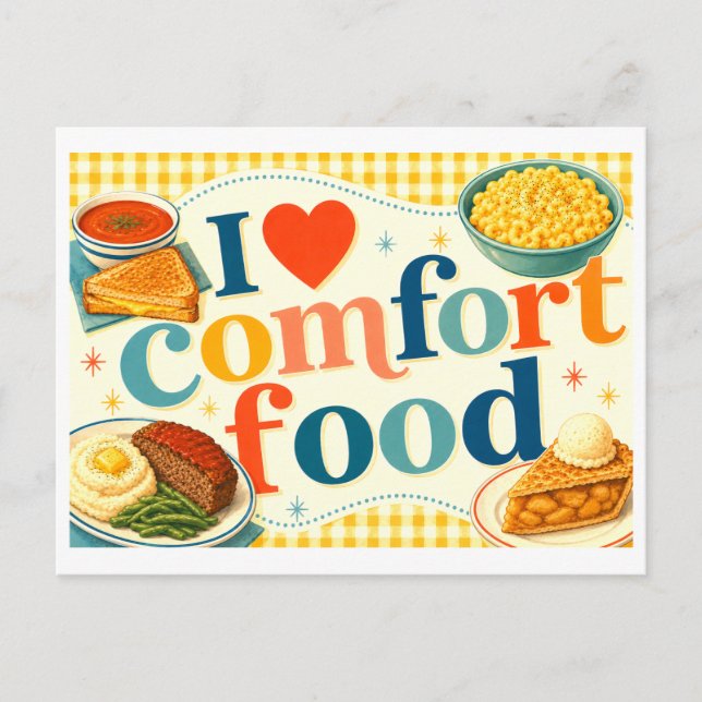"I [Heart] Comfort Food" Postcard (Front)