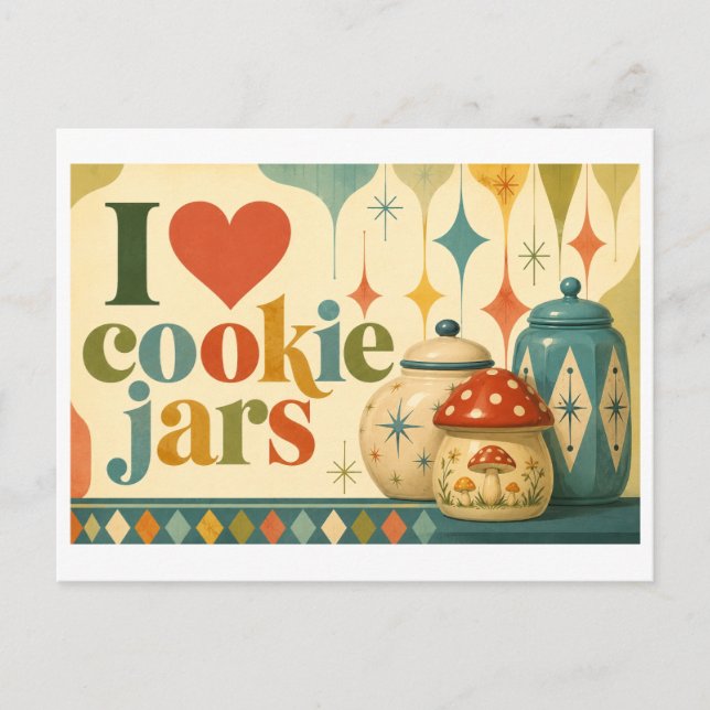 "I [Heart] Cookie Jars" Postcard (Front)