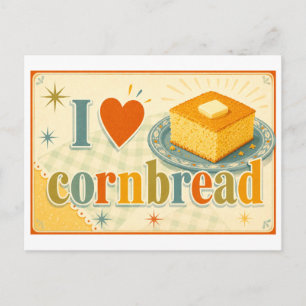 "I [Heart] Cornbread" Postcard