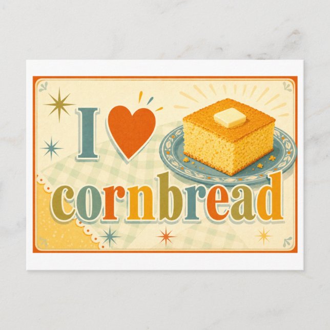 "I [Heart] Cornbread" Postcard (Front)