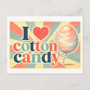 "I [Heart] Cotton Candy" Postcard