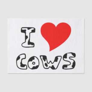 I Heart Cows Tissue Paper