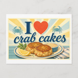 "I [Heart] Crab Cakes" Postcard
