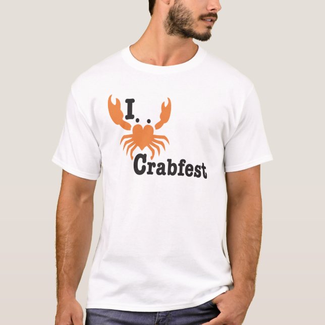 I Heart Crabfest Orange Diagonal T-Shirt (Front)