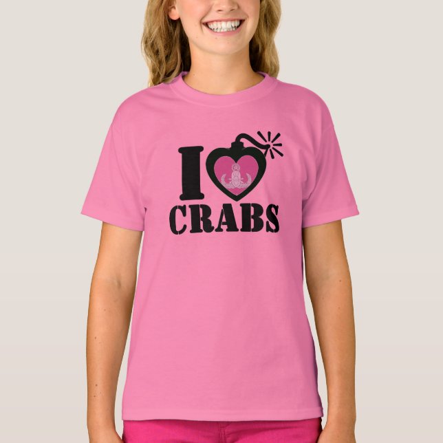 I Heart Crabs T-Shirt (Front)