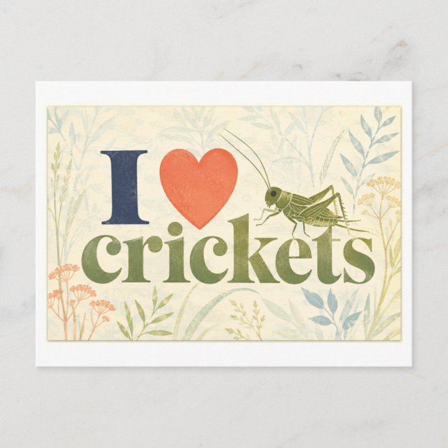 "I [Heart] Crickets" Postcard (Front)