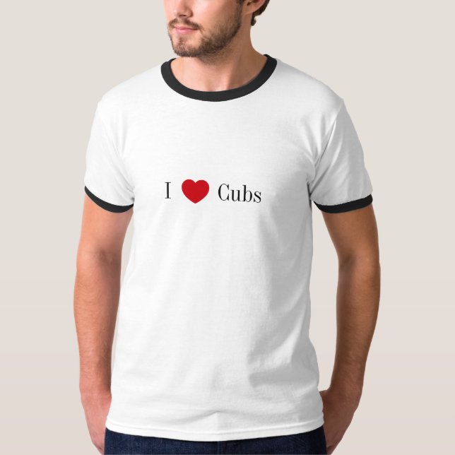 I heart Cubs ringer T-Shirt (Front)