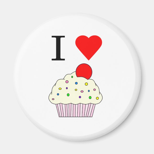 I heart Cupcakes Magnet (Front)