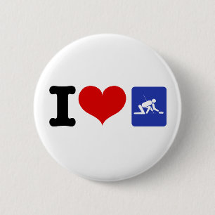 I Heart Curling 6 Cm Round Badge