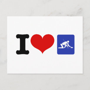 I Heart Curling Postcard