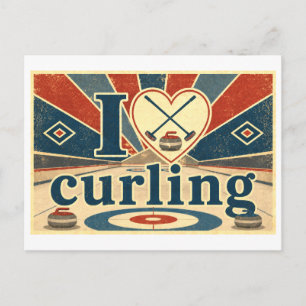 "I [Heart] Curling" Postcard