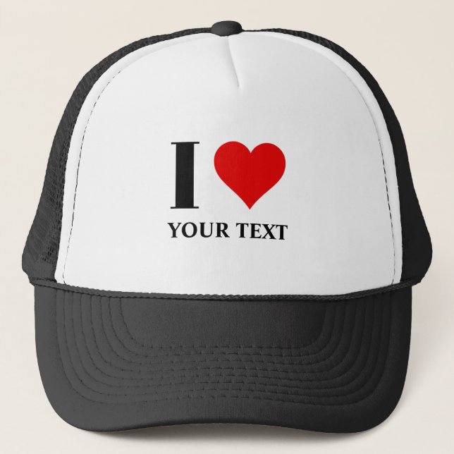 I heart custom I love trucker hat (Front)