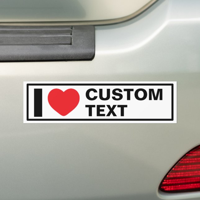 I Heart Custom Modern Classic Bumper Sticker (On Car)