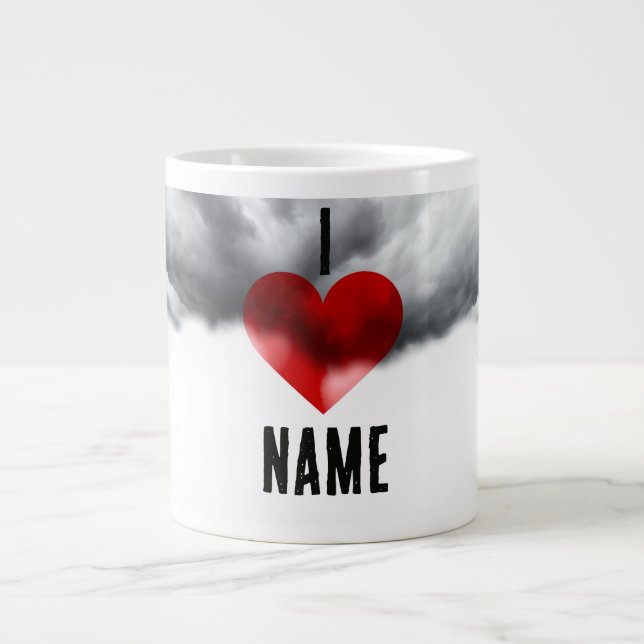 I Heart Custom Name Large Coffee Mug (Front)