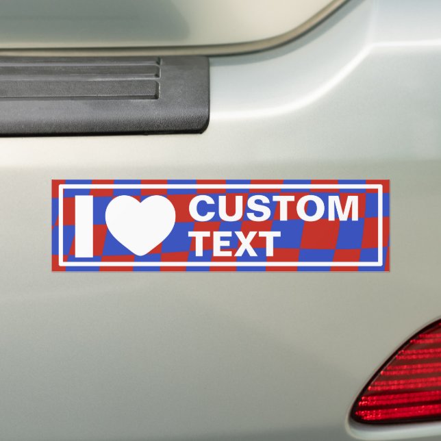 I Heart Custom Retro Bumper Sticker (On Car)