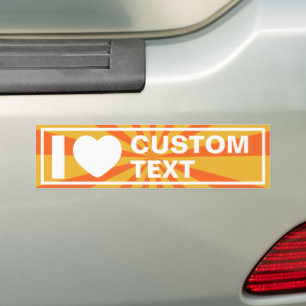 I Heart Custom Retro Bumper Sticker