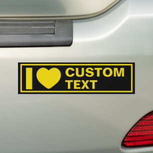 I Heart Custom Template Modern Yellow Bumper Sticker