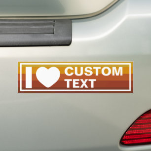 I Heart Custom Vintage Retro Bumper Sticker