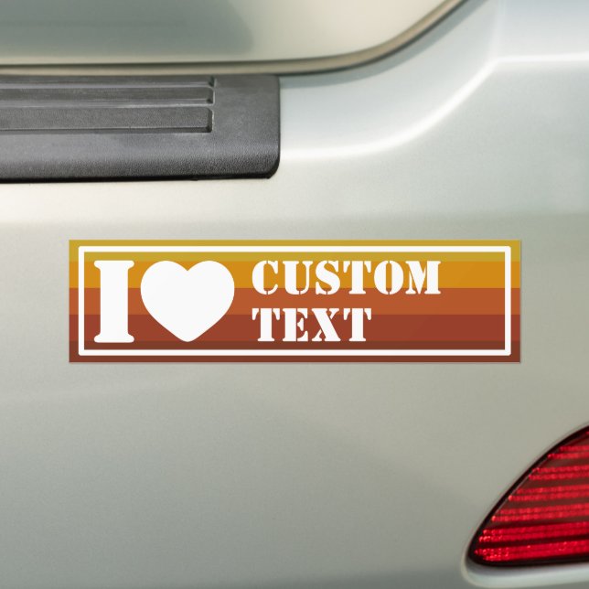 I Heart Custom Vintage Retro Bumper Sticker (On Car)
