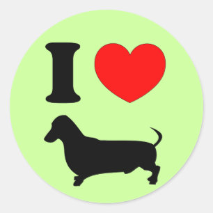 I Heart Dachshund Classic Round Sticker