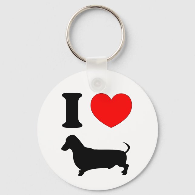 I Heart Dachshund Key Ring (Front)