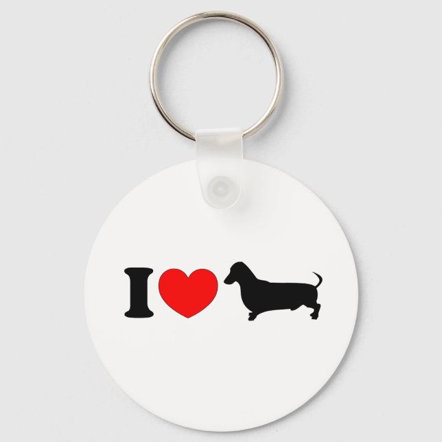 I Heart Dachshund - Landscape Key Ring (Front)