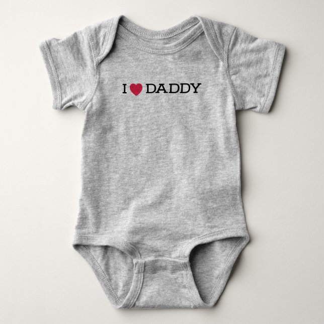 I Heart Daddy Baby Bodysuit One-Piece (Front)