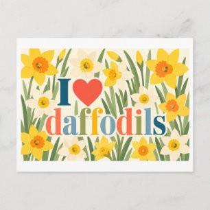"I [Heart] Daffodils" Postcard