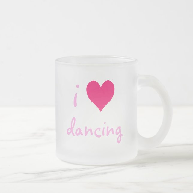 i heart dancing frosted glass coffee mug (Right)