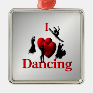 I Heart Dancing Metal Tree Decoration