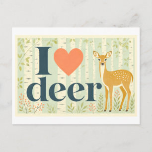 "I [Heart] Deer" Postcard