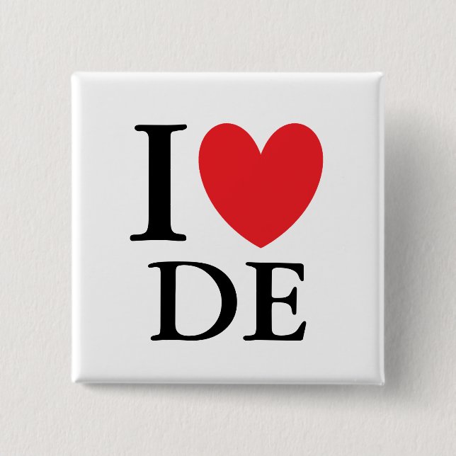 I Heart Delaware 15 Cm Square Badge (Front)
