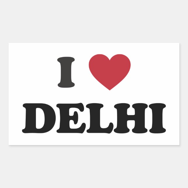 I Heart Delhi India Rectangular Sticker (Front)
