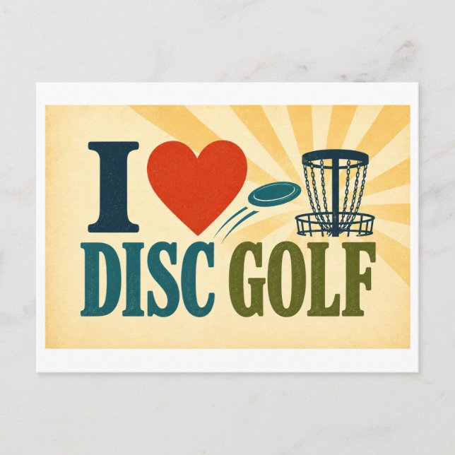 "I [Heart] Disc Golf" Postcard (Front)