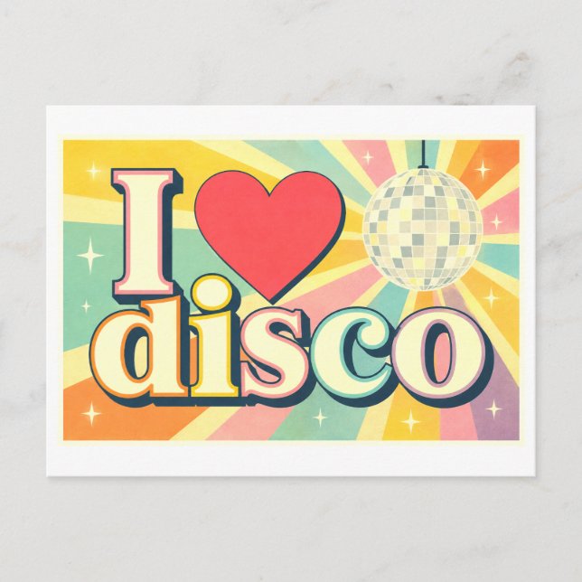 "I [Heart] Disco" Postcard (Front)