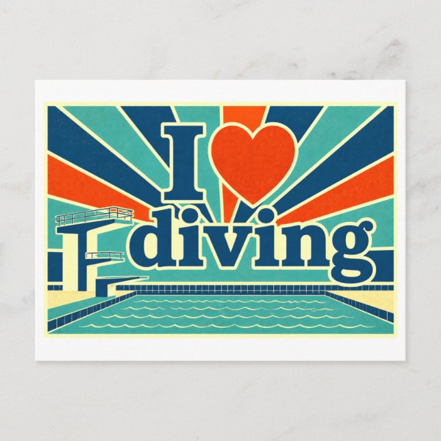 "I [Heart] Diving" Postcard (Front)