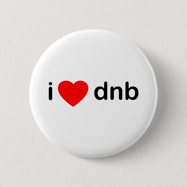 I Heart DNB 6 Cm Round Badge (Front)