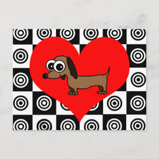 I Heart Dogs - Black ,Red, White Postcard