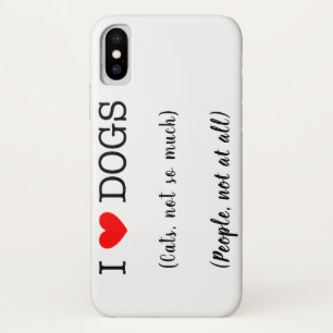 I heart dogs, cats not so much, people not at all Case-Mate iPhone case