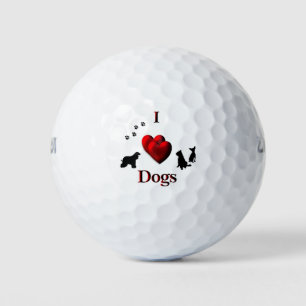 I Heart Dogs Golf Balls