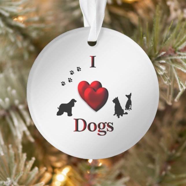 I Heart Dogs Ornament (Tree)