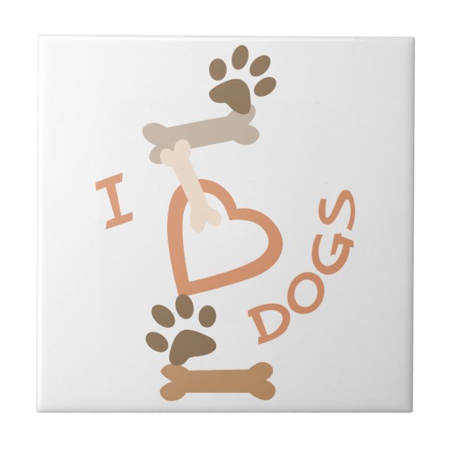 I Heart Dogs Tile (Front)