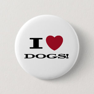 I Heart Dogs Tshirts and Gifts 6 Cm Round Badge