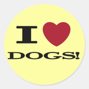 I Heart Dogs Tshirts and Gifts Classic Round Sticker