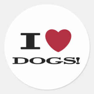 I Heart Dogs Tshirts and Gifts Classic Round Sticker