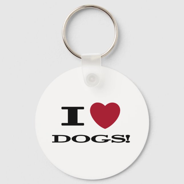 I Heart Dogs Tshirts and Gifts Key Ring (Front)