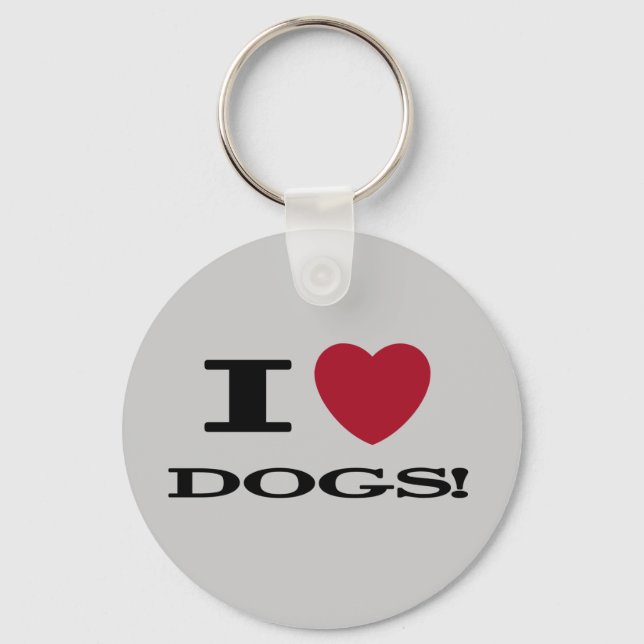 I Heart Dogs Tshirts and Gifts Key Ring (Front)