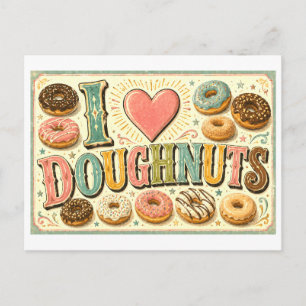 "I [Heart] Doughnuts" Postcard