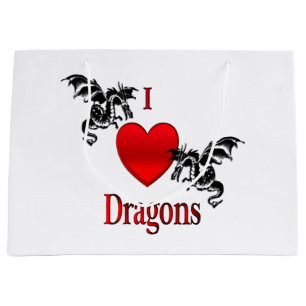 I Heart Dragons Large Gift Bag